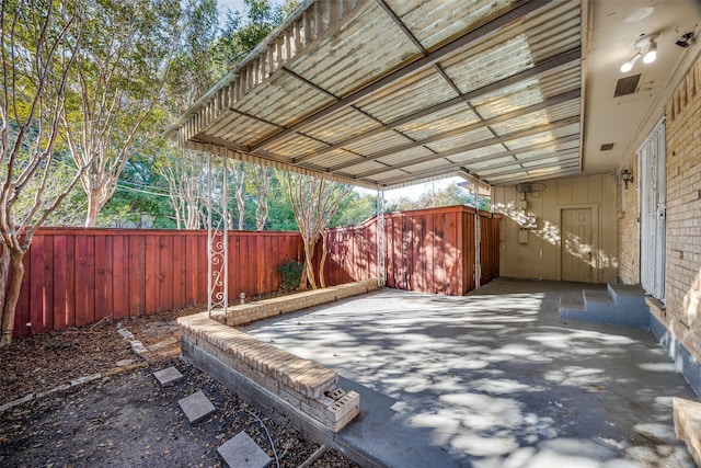 view of patio with a carport