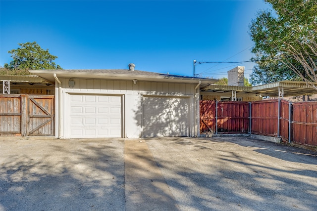 view of garage