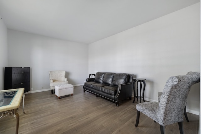 living area featuring hardwood / wood-style floors