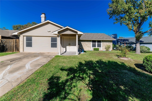 ranch-style home with a front yard