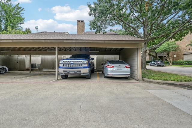 view of parking featuring a carport