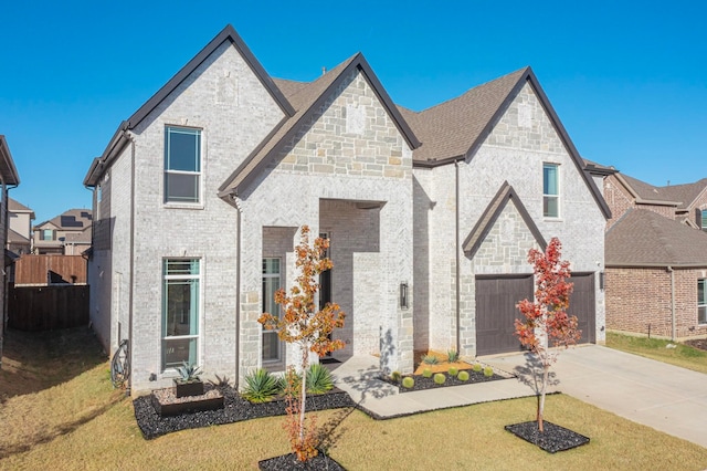 view of front facade featuring a front yard