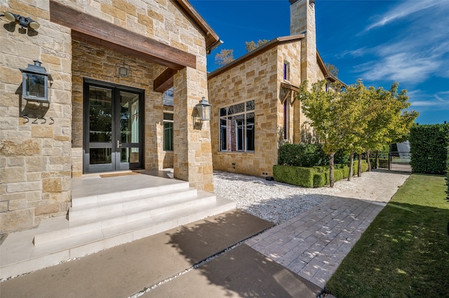 entrance to property with french doors