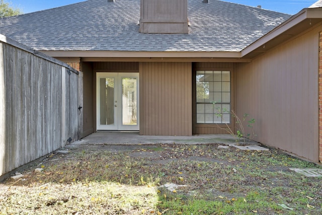 doorway to property with french doors