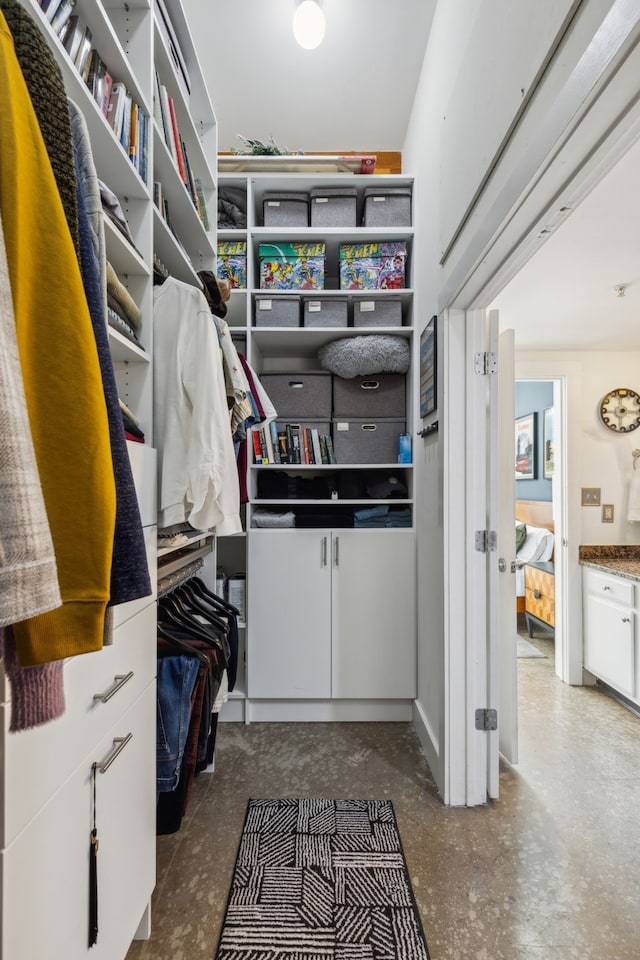 view of walk in closet