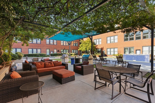 view of patio / terrace featuring an outdoor living space