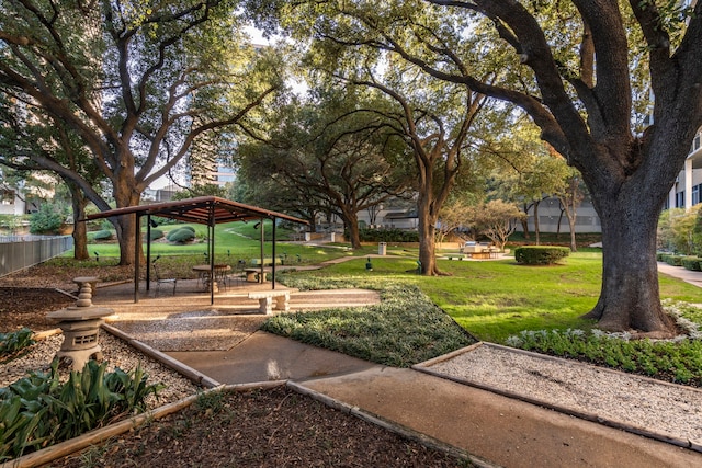 view of community with a lawn