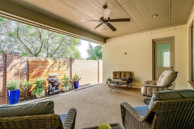2717 River Path Ct, Burleson, TX 76028 - view of patio / terrace with a ceiling fan and outdoor lounge area