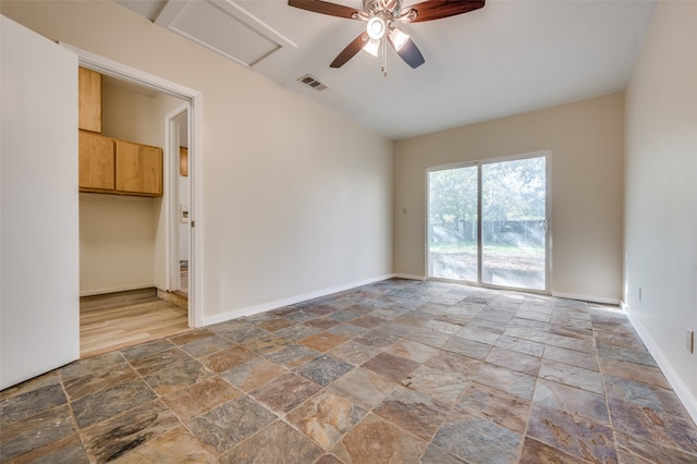 spare room featuring ceiling fan