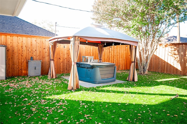 view of yard with a gazebo