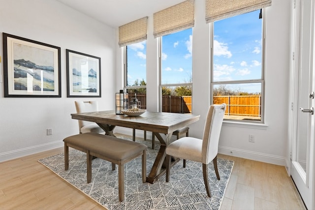 dining area featuring light hardwood / wood-style floors