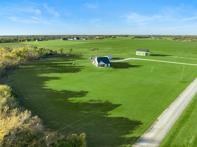 aerial view featuring a rural view