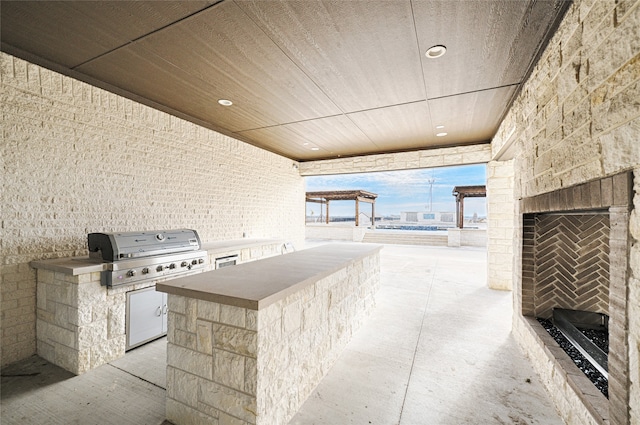 view of patio featuring area for grilling