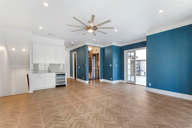 bedroom with ornamental molding and dark hardwood / wood-style flooring