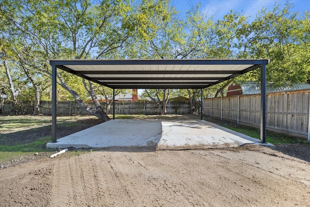 view of car parking featuring a carport