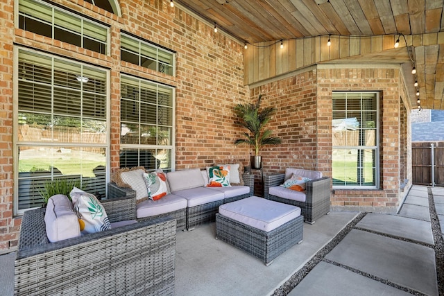 view of patio / terrace with an outdoor living space