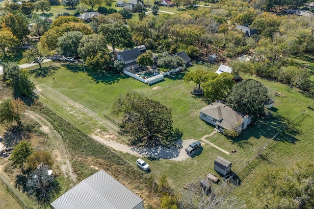 aerial view with a rural view