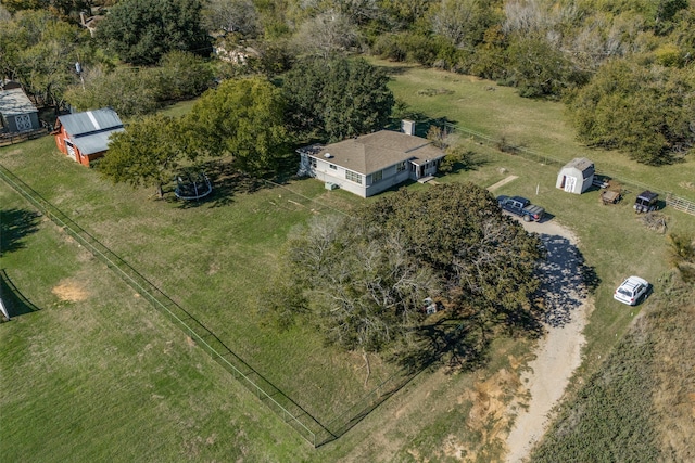 aerial view featuring a rural view