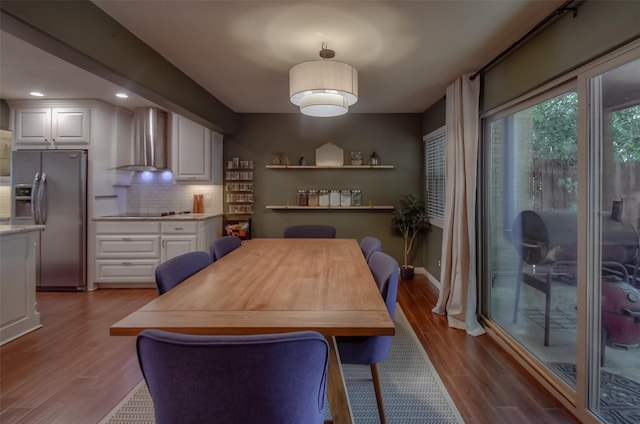 dining room with light hardwood / wood-style floors