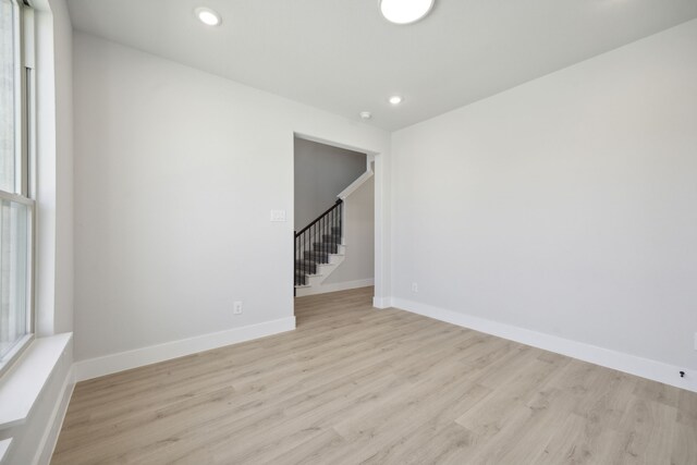 empty room featuring light wood-type flooring