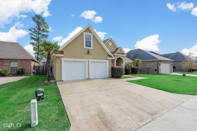 view of property with a front lawn