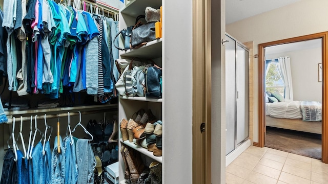 2045 Mason Pond Dr, Weatherford, TX 76085 - walk in closet featuring tile patterned floors and carpet floors
