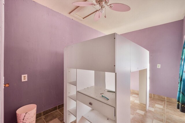 bathroom with ceiling fan