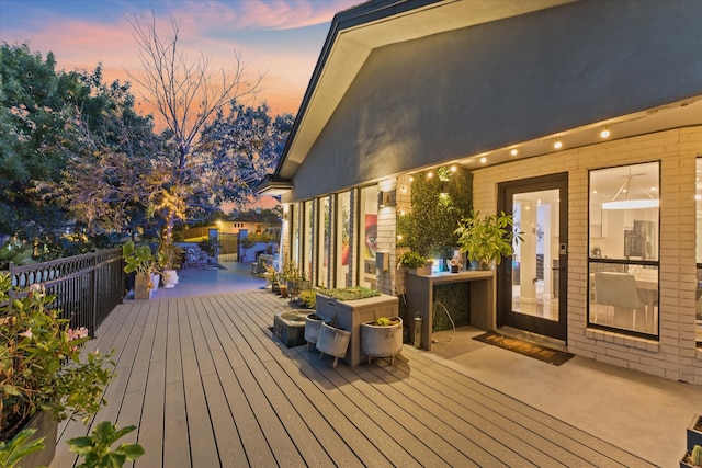 view of deck at dusk