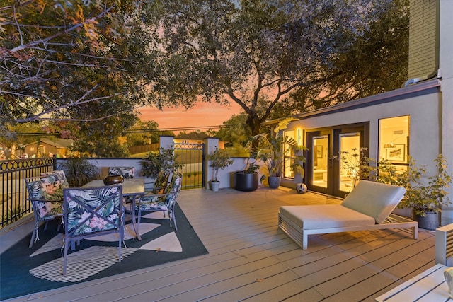 view of deck at dusk