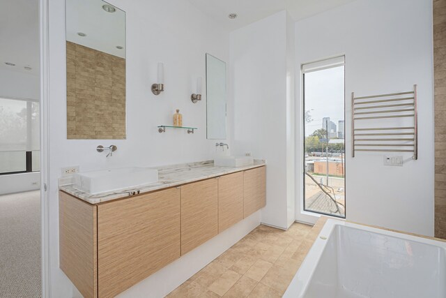 bathroom with a bathtub and vanity