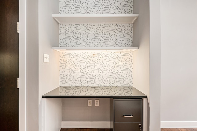 mudroom featuring wood-type flooring