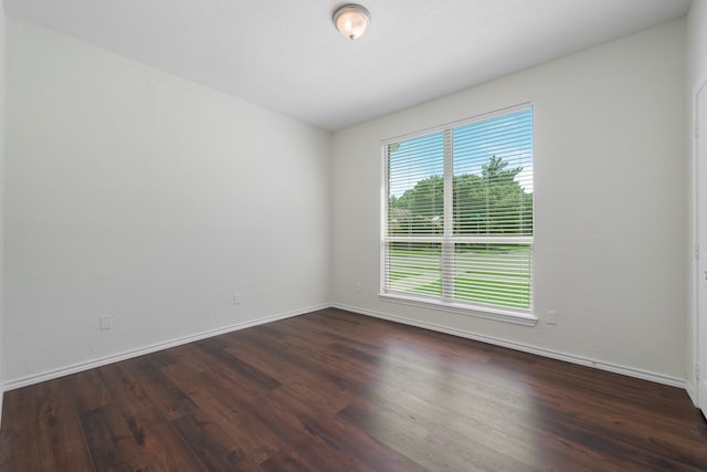 empty room featuring dark wood-type flooring