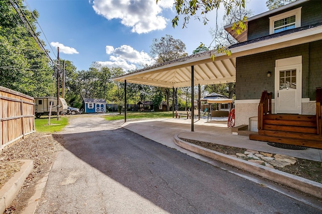 view of parking / parking lot