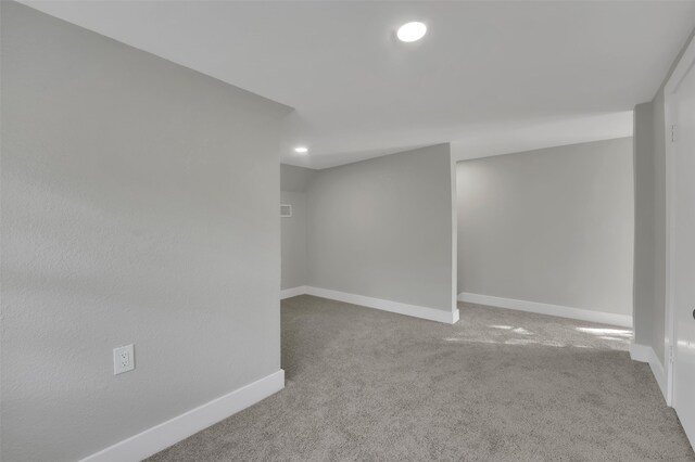 basement with carpet