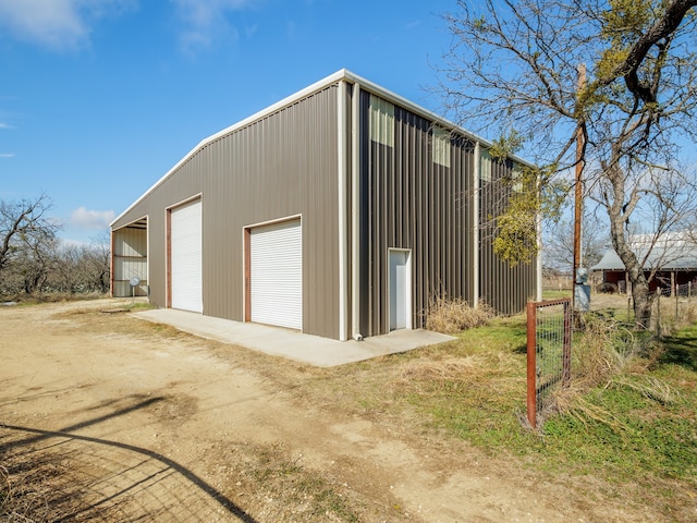 view of outdoor structure with a garage