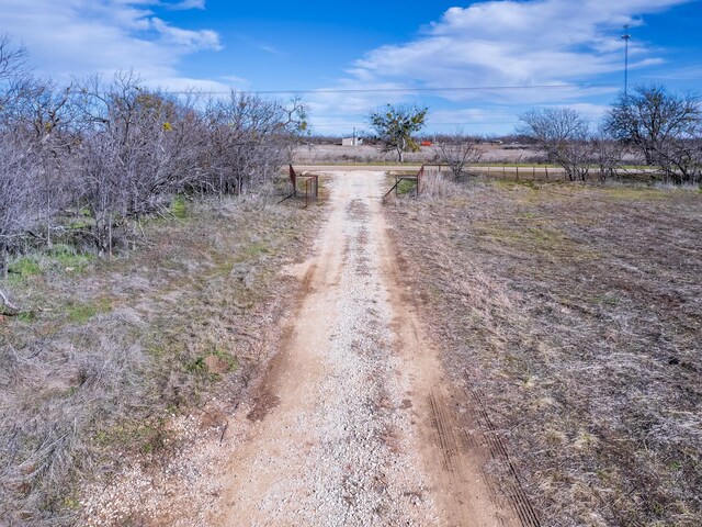 view of road with a rural view