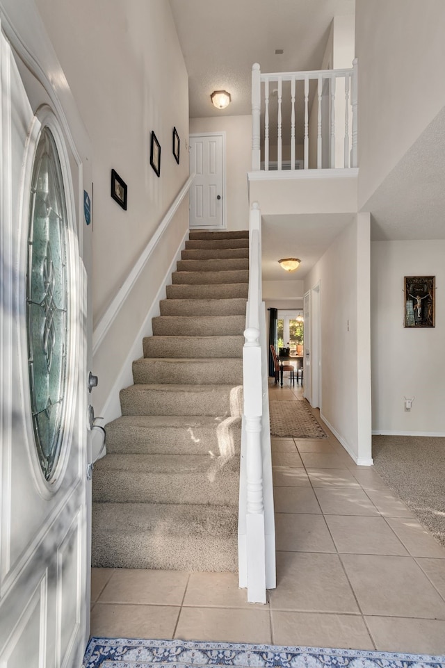 view of tiled foyer entrance