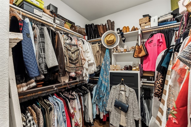 view of walk in closet