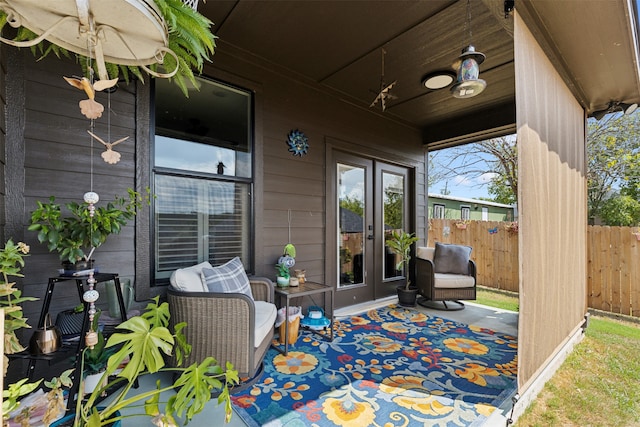 view of patio with french doors