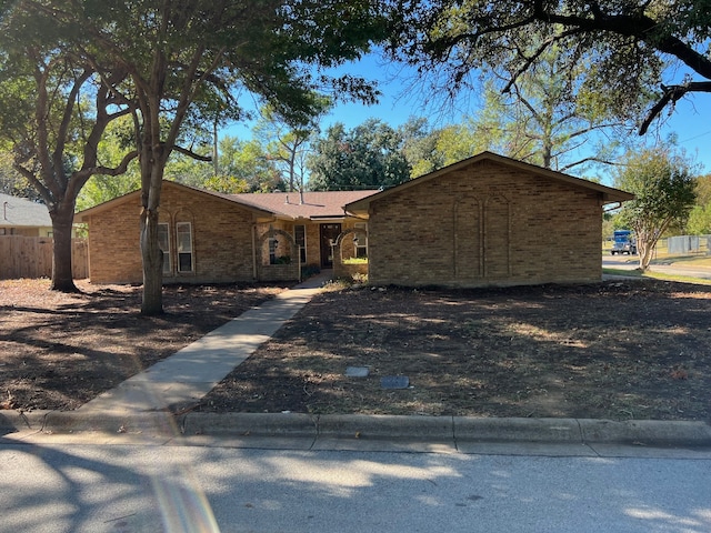 view of single story home