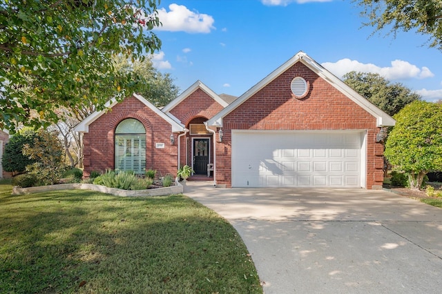 front of property with a garage and a front yard