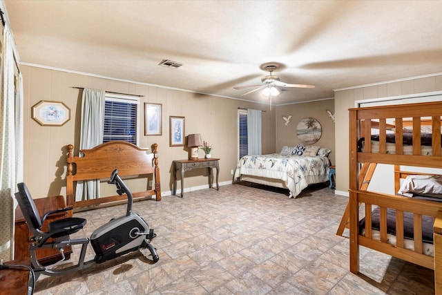 bedroom featuring crown molding