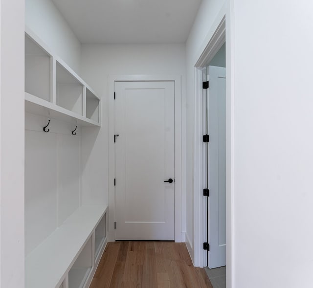 mudroom featuring light hardwood / wood-style floors