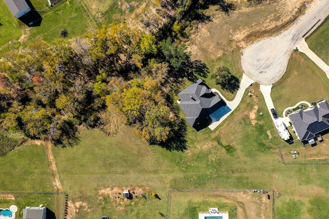 bird's eye view with a rural view