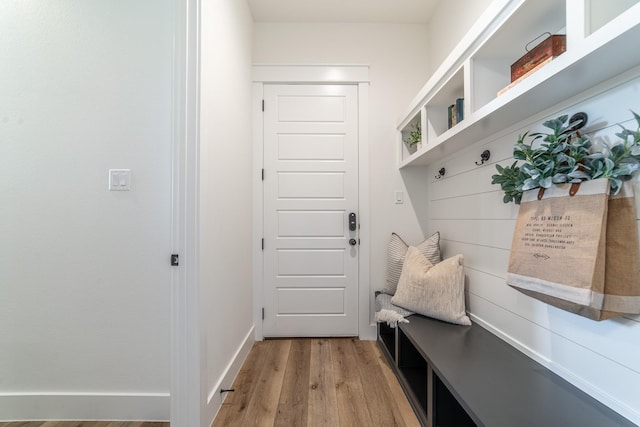 mudroom featuring light hardwood / wood-style floors