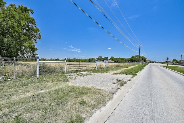 view of street with a rural view