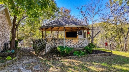 view of yard featuring a gazebo