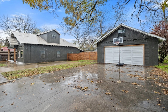 view of garage