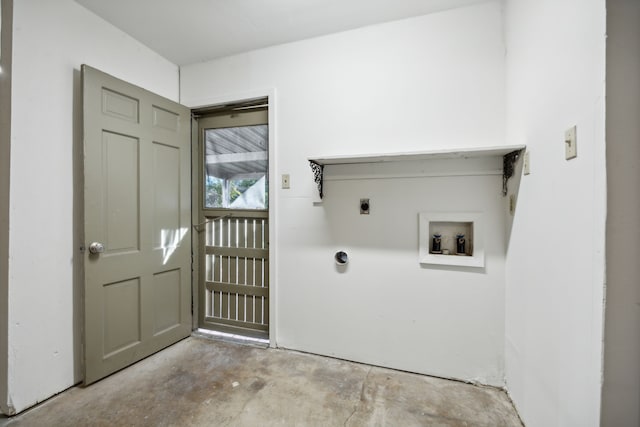 washroom featuring washer hookup and electric dryer hookup