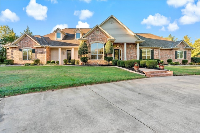 view of front facade with a front yard